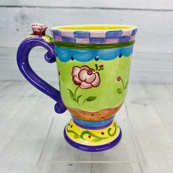 Certified International Sue Zipkin TEA GARDEN  Flowers Scrolls 18oz Ceramic Mug - Picture 2 of 14